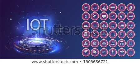 Foto stock: Logistics Outline Isometric Pattern