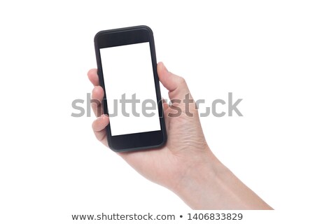 Foto stock: Computer Display With Blank Mockup Screen On White Background