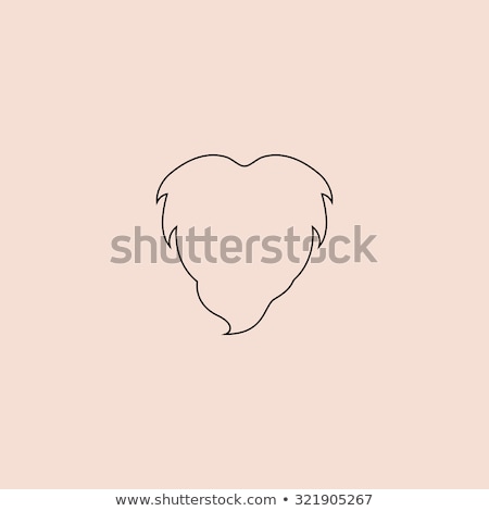 Foto stock: Short Beard Mustache Icon Outline Illustration