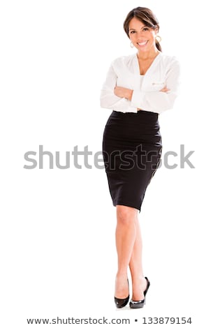 [[stock_photo]]: Fullbody Business Woman Smiling Isolated