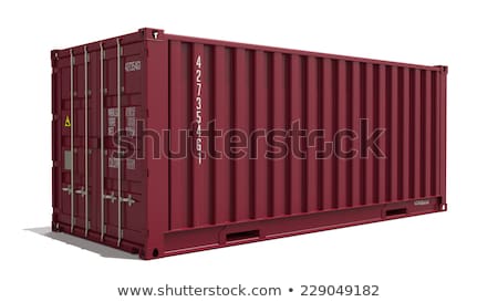 [[stock_photo]]: World Wide Shipping - Red Hanging Cargo Container