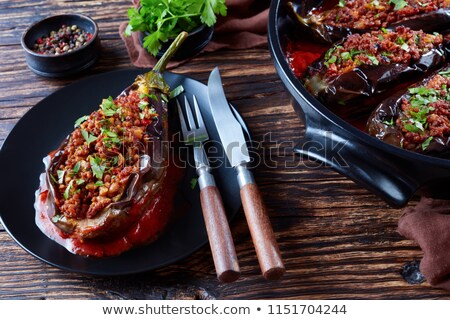 Stockfoto: Stuffed Aubergine With Vegetable