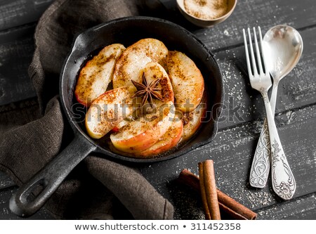 Stock photo: Close Up Of Apple Slice On Dessert By Spice