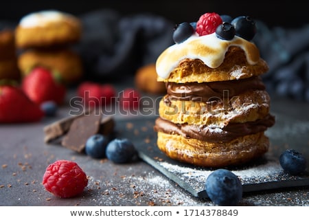 Foto stock: Puff Pastry Dessert With Strawberries