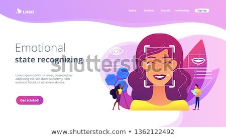 Foto stock: Emotion Detection Concept Landing Page