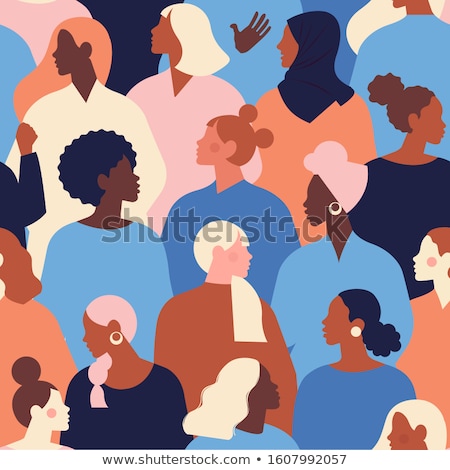 Foto stock: Womens Day Card Of Diverse Women Group