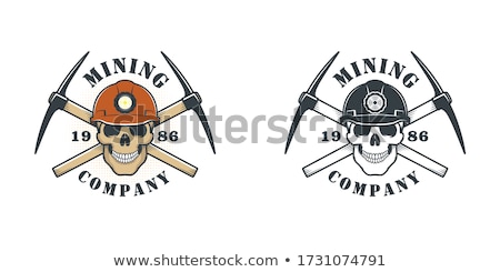 ストックフォト: Color Vintage Coal Mining Emblem