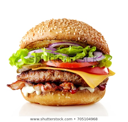 Foto stock: Burger On White