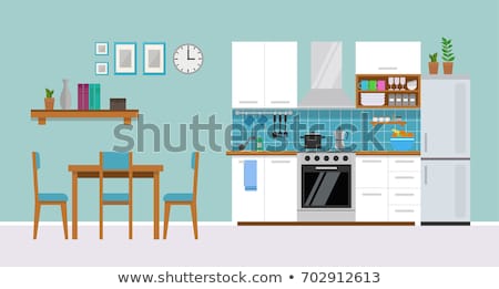 Stockfoto: Flat Illustration Of Kitchen