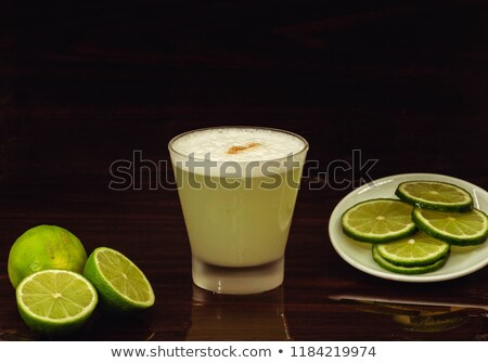 [[stock_photo]]: Cocktail Pisco Sour On Black Board