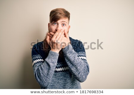 Stock photo: Portrait Of Young Handsome Readhead Bearded Man In White Shirt H