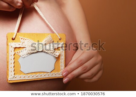 Stock photo: Woman Holding Her Pregnant Tummy In A Frame