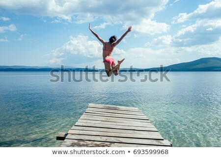 Сток-фото: Girl Jumping In The Nature