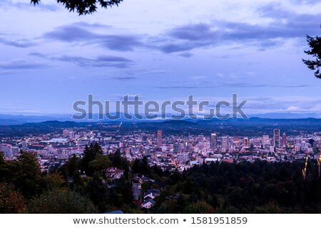 [[stock_photo]]: Portland City Skyline Lights Up At Night