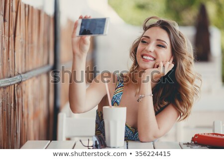 Stock foto: Shopping Woman Self Photographing