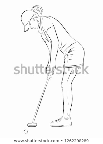 Stockfoto: Golfer Sketch Icon