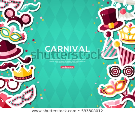 Stock fotó: Princess Party Glasses Of Blue Vector Illustration