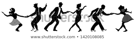 Foto d'archivio: Dancing Couples Silhouettes Collection - Vector