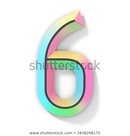 Foto stock: Blue Gradient Number 6 Six 3d