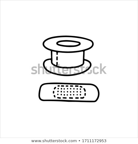 Stockfoto: Adhesive Plaster Hand Drawn Outline Doodle Icon