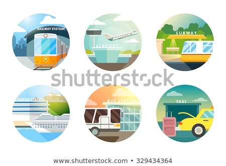 Stock photo: Airport Transportation Set Vector Illustration