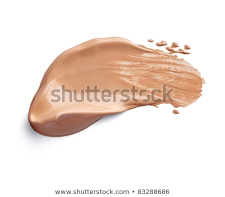 Stockfoto: Crushed Eyeshadow Powder And Liquid Foundation Close Up Isolate