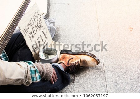 Foto stock: Portrait Of Male Homeless Tramp