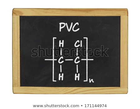 Foto d'archivio: Chemical Formula Of Pvc On A Blackboard