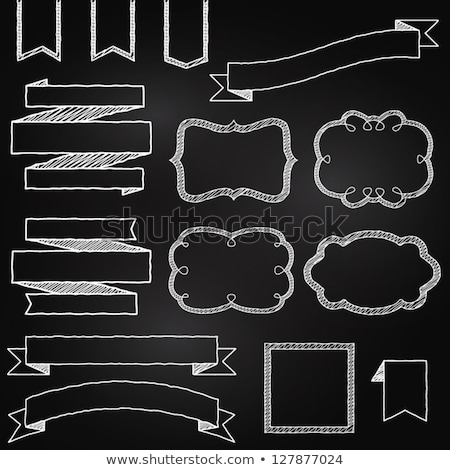 Foto stock: Ribbon Icon Drawn In Chalk