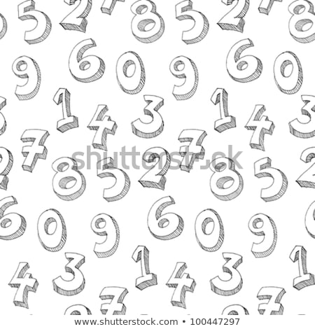 Foto stock: Hand Drawn Numbers Seamless Pattern