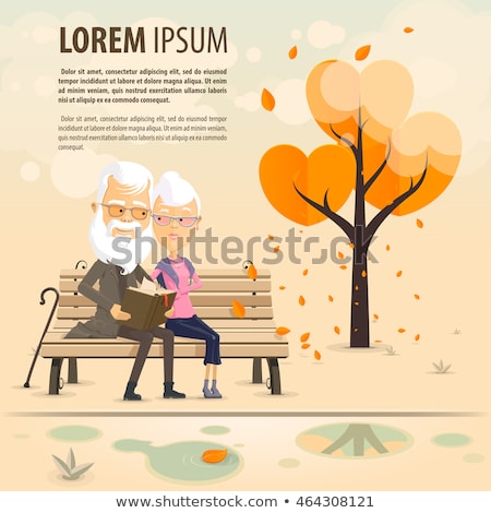 Stockfoto: Grandfather And Grandmother Sitting On The Bench