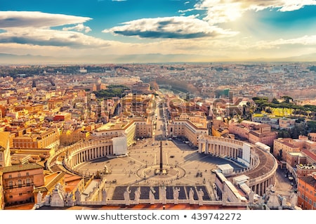 ストックフォト: Famous Saint Peters Square In Vatican And Aerial View Of The Ci