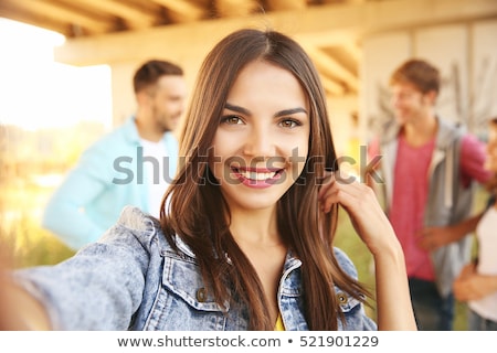 Stok fotoğraf: Beautiful Girl Taking A Photograph