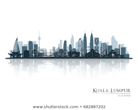 Stock fotó: Kuala Lumpur City Skyline Illustration