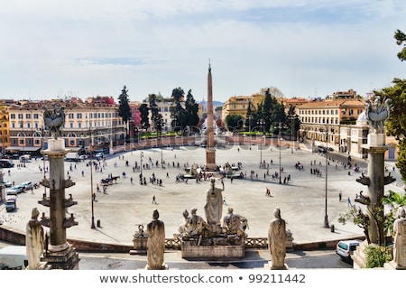 Stockfoto: Statues In The Piazza Del Popolo In Rome