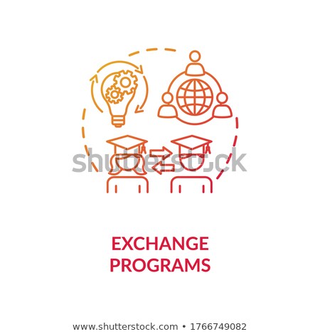 Stok fotoğraf: Student Exchange Program Vector Concept Metaphor