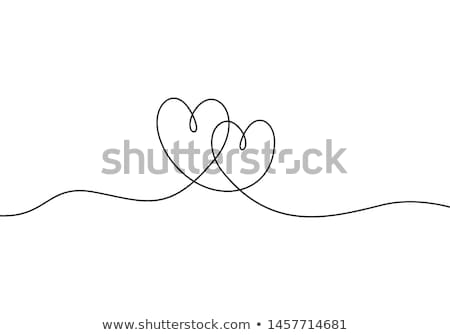 Foto stock: Heart Abstract Love Symbol Continuous Line Art Drawing Vector Illustration