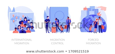 ストックフォト: Population Displacement Refugees Abstract Concept Vector Illustrations