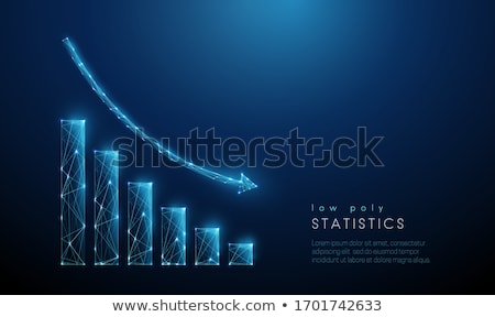 Stok fotoğraf: Decreasing Economy Blue 3d Chart Vector Illustration
