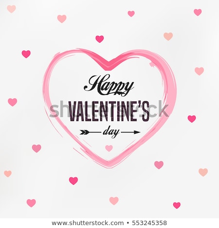 Stock fotó: Valentines Day Card With Hearts For Congratulation To Holiday