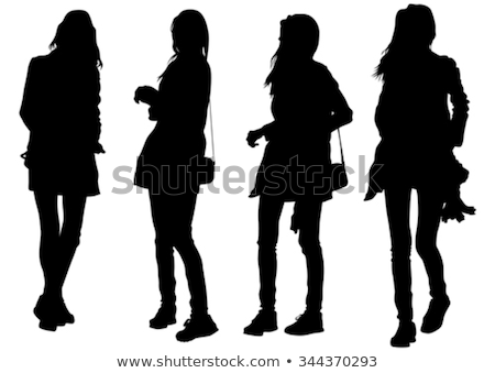 Stock fotó: Silhouette Of A Girl