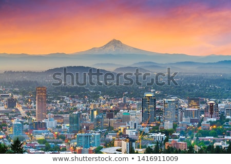 Сток-фото: Portland Oregon Cityscape And Mount Hood