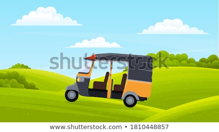 Green Summer Background With Car Image Vector Illustration Foto d'archivio © robuart