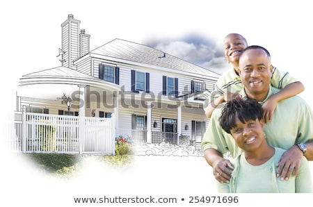 Foto stock: Blueprint Of Family House