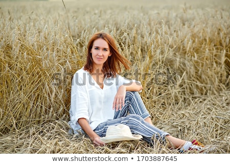 Foto stock: Hat Summer Portrait