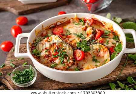 Сток-фото: Baked Eggplant With Vegetables And Parmesan Cheese