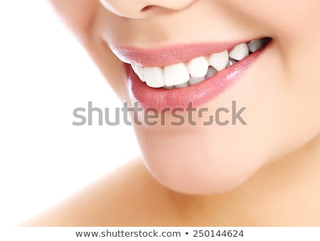 Foto d'archivio: Cheerful Female With Fresh Clear Skin White Background