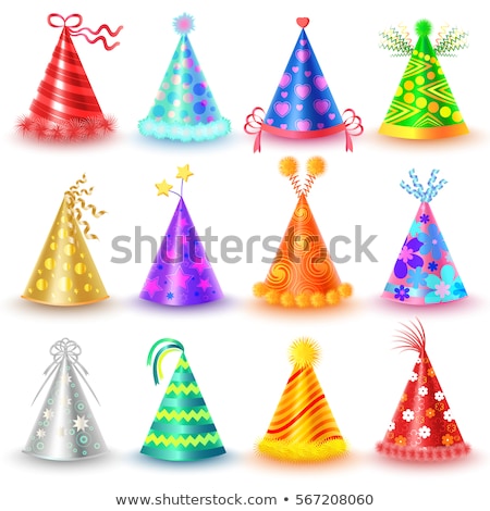 Foto stock: Vector Object Decorate Party Caps And Balls