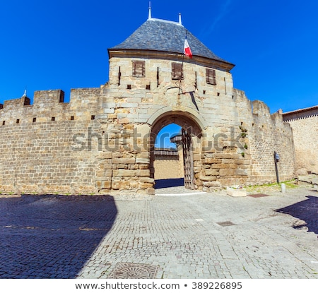 [[stock_photo]]: Outside Walls Of Porte Narbonnaise At Carcassonne In France