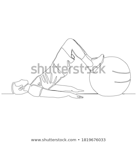 Stock photo: Man Lying And Lifting Leg Line Icon
